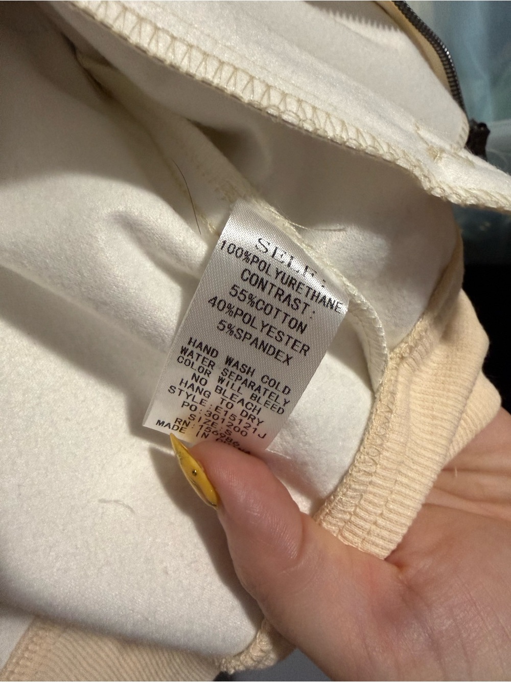 Idem Ditto Cream Faux Leather Cropped Bomber Jacket - Picture 10 of 11
